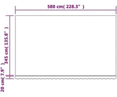 Pakaitinis audinys markizei, įvairių spalvų, 6x3,5m, dryžuotas