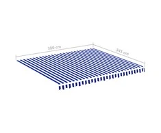 Pakaitinis audinys markizei, mėlynos ir baltos spalvos, 4x3,5m