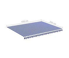 Pakaitinis audinys markizei, mėlynos ir baltos spalvos, 4,5x3,5
