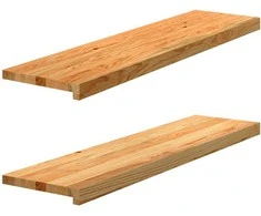 Palangės, 2 vnt, šviesiai rudos, 100x30x2 cm, ąžuolo medienos