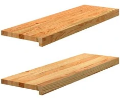 Palangės, 2 vnt, šviesiai rudos, 80x25x2 cm, ąžuolo medienos
