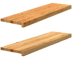 Palangės, 2 vnt, šviesiai rudos, 90x25x2 cm, ąžuolo medienos