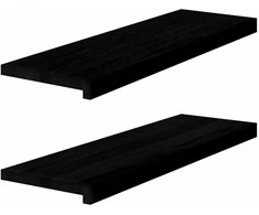 Palangės, 2 vnt, tamsiai rudos, 80x25x2 cm, ąžuolo medienos