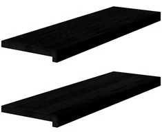 Palangės, 2 vnt, tamsiai rudos, 80x30x2 cm, ąžuolo medienos
