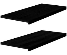 Palangės, 2 vnt, tamsiai rudos, 90x40x2 cm, ąžuolo medienos