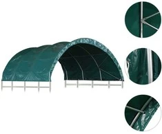 Palapinė gyvuliams, žalia, 3,7x3,7m, PVC (310028+310029)