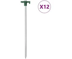 Palapinės kaiščiai, 12vnt., 25cm, skersmuo 7mm, plienas ir PP