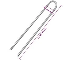 Palapinės kaiščiai, 6vnt., 41,5cm, skersmuo 12mm, U forma