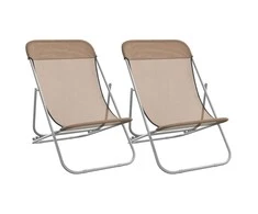 Paplūdimio kėdės, 2vnt., tape, tekstilenas ir plienas