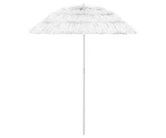 Paplūdimio skėtis, baltos spalvos, 180cm, havajietiško dizaino