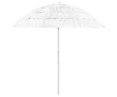 Paplūdimio skėtis, baltos spalvos, 240cm, havajietiško dizaino