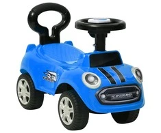 Paspiriamas vaikiškas automobilis, mėlynos spalvos