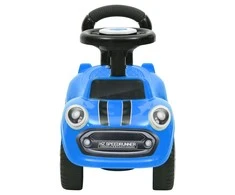 Paspiriamas vaikiškas automobilis, mėlynos spalvos