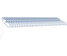 Pastatoma automatinė markizė, mėlynos/baltos spalvos, 600x300cm