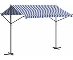 Pastatoma stoginė, mėlyna/balta, 300x300cm, audinys/plienas