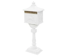 Pašto dėžutė, aliuminis, vintažinio stil., nerūdijanti, balta