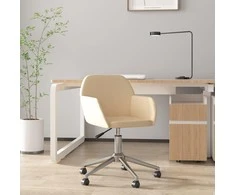 Pasukama biuro kėdė, kreminės spalvos, audinys