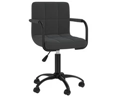 Pasukama valgomojo kėdė, juodos spalvos, aksomas (334707)