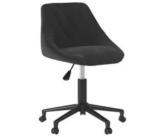 Pasukama valgomojo kėdė, juodos spalvos, aksomas (335481)