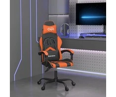 Pasukama žaidimų kėdė, juodos/oranžinės spalvos, dirbtinė oda