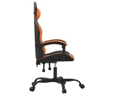 Pasukama žaidimų kėdė, juodos/oranžinės spalvos, dirbtinė oda