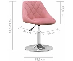 Pasukamos valgomojo kėdės, 4vnt., rožinės spalvos, aksomas