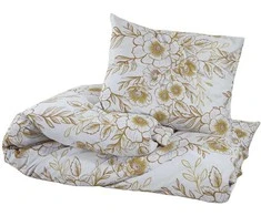 Patalynės komplektas, balta ir ruda, 200x200cm, medvilnė