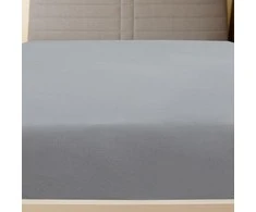 Paklodės su guma, 2vnt., pilkos spalvos, 160x200cm, medvilnė