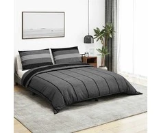 Patalynės komplektas, tamsiai pilkas, 200x200cm, medvilnė