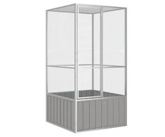 Paukščių narvas, pilkas, 111x107x211,5cm, galvanizuotas plienas