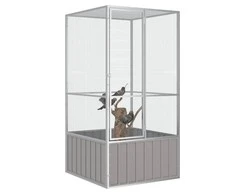 Paukščių narvas, pilkas, 111x107x211,5cm, galvanizuotas plienas