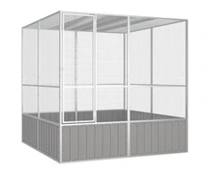 Paukščių narvas, pilkas, 213,5x217,5x211,5cm, plienas