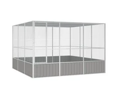 Paukščių narvas, pilkas, 302,5x324,5x211,5cm, plienas