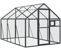 Paukštidė, antracito spalvos, 1,79x3x1,85m, aliuminis