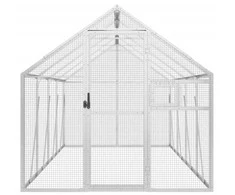 Paukštidė, sidabrinės spalvos, 1,79x4x1,85m, aliuminis