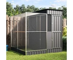 Paukštidė su prailginimu, sidabrinė, 209x203x216 cm, plienas