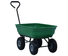 Paverčiamas rankinis sodo vežimėlis, žalios spalvos, 300kg, 75l