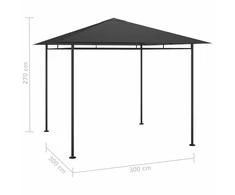 Pavėsinė, antracito spalvos, 3x3x2,7m, 180g/m²