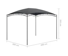 Pavėsinė, antracito spalvos, 3x4x2,65m, 180 g/m²