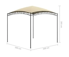 Pavėsinė, kreminės spalvos, 3x3x2,65m, 180 g/m²