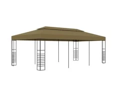 Pavėsinė-palapinė, taupe spalvos, 6x3x2,7m, 180g/m²