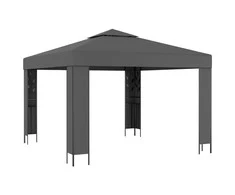 Pavėsinė su dvigubu stogu, 3x3m, antracito spalvos