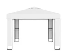 Pavėsinė su dvigubu stogu, baltos spalvos, 3x3m