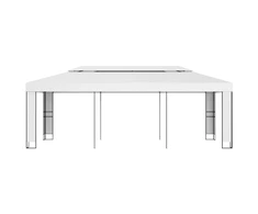 Pavėsinė su dvigubu stogu, baltos spalvos, 3x6m