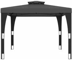 Pavėsinė su dvigubu stogu, antracito, 2,98x2,98 m, plienas