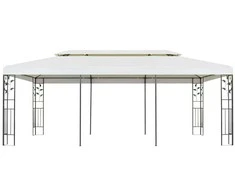 Pavėsinė su dvigubu stogu, baltos spalvos, 6x3m, plienas