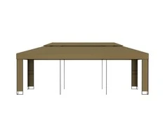 Pavėsinė su dvigubu stogu, taupe spalvos, 3x6m, 180g/m²