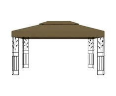 Pavėsinė su dvigubu stogu, taupe spalvos, 3x4m, 180g/m²