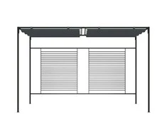 Pavėsinė su įtraukiamu stogu, antracito, 4x3x2,3m, 180g/m²