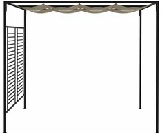 Pavėsinė su įtraukiamu stogu, taupe spalvos, 3x4x2,3m, 180g/m²
